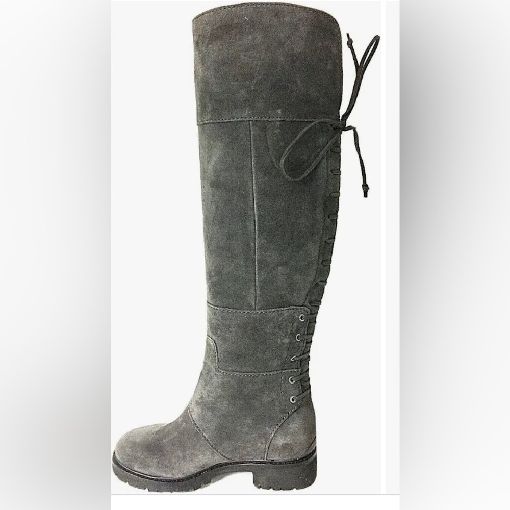 Nine West Mavira Suede Lace-up Tall Boot Sz 10